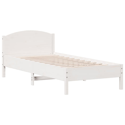 vidaXL Bed Frame without Mattress White 75x190 cm Small Single Solid Wood Pine