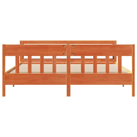 vidaXL Bed Frame without Mattress Wax Brown 200x200 cm Solid Wood Pine