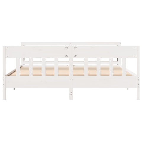 vidaXL Bed Frame without Mattress White 180x200 cm Super King Solid Wood Pine