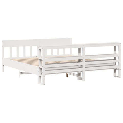vidaXL Bed Frame without Mattress White 180x200 cm Super King Solid Wood Pine