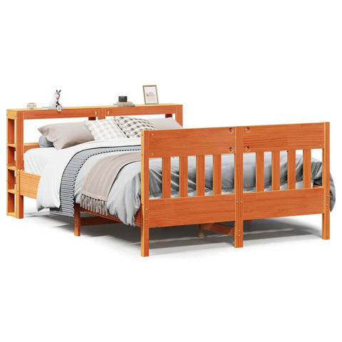 vidaXL Bed Frame without Mattress Wax Brown 160x200 cm Solid Wood Pine