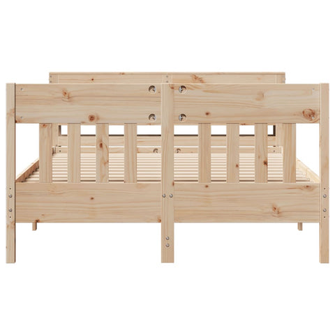 vidaXL Bed Frame without Mattress 150x200 cm King Size Solid Wood Pine