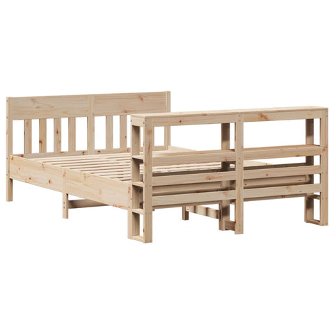 vidaXL Bed Frame without Mattress 150x200 cm King Size Solid Wood Pine