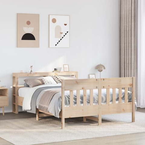 vidaXL Bed Frame without Mattress 150x200 cm King Size Solid Wood Pine