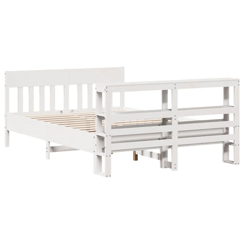 vidaXL Bed Frame without Mattress White 140x200 cm Solid Wood Pine
