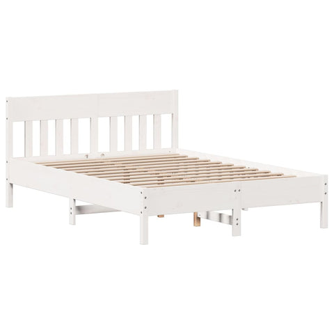 vidaXL Bed Frame without Mattress White 140x200 cm Solid Wood Pine