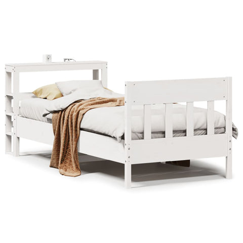 vidaXL Bed Frame without Mattress White 90x200 cm Solid Wood Pine