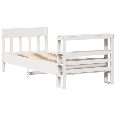 vidaXL Bed Frame without Mattress White 90x200 cm Solid Wood Pine