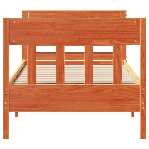 vidaXL Bed Frame without Mattress Wax Brown 90x200 cm Solid Wood Pine