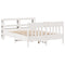 vidaXL Bed Frame without Mattress White 140x190 cm Solid Wood Pine