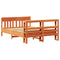 vidaXL Bed Frame without Mattress Wax Brown 140x190 cm Solid Wood Pine