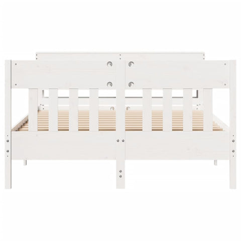 vidaXL Bed Frame without Mattress White 120x190 cm Small Double Solid Wood Pine