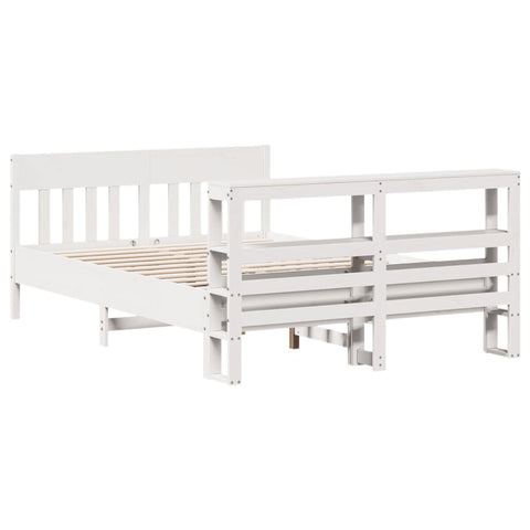 vidaXL Bed Frame without Mattress White 120x190 cm Small Double Solid Wood Pine