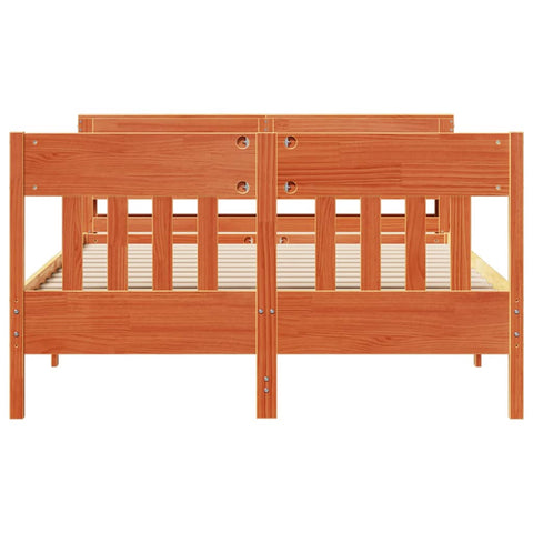 vidaXL Bed Frame without Mattress Wax Brown 120x190 cm Small Double Solid Wood Pine