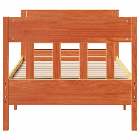 vidaXL Bed Frame without Mattress Wax Brown 90x190 cm Single Solid Wood Pine
