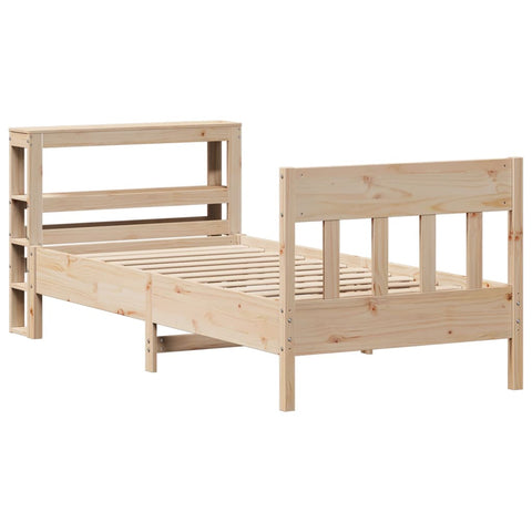 vidaXL Bed Frame without Mattress 75x190 cm Small Single Solid Wood Pine