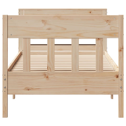 vidaXL Bed Frame without Mattress 75x190 cm Small Single Solid Wood Pine
