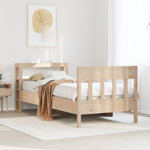 vidaXL Bed Frame without Mattress 75x190 cm Small Single Solid Wood Pine