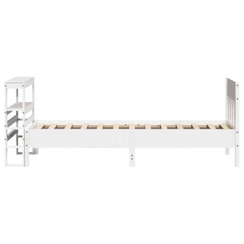 vidaXL Bed Frame without Mattress White 75x190 cm Small Single Solid Wood Pine