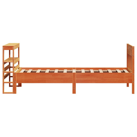 vidaXL Bed Frame without Mattress Wax Brown 75x190 cm Small Single Solid Wood Pine
