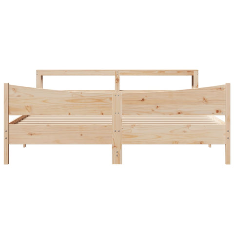 vidaXL Bed Frame with Headboard 200x200 cm Solid Wood Pine