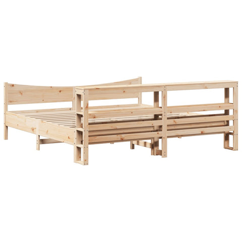 vidaXL Bed Frame with Headboard 200x200 cm Solid Wood Pine