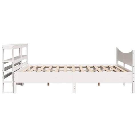 vidaXL Bed Frame with Headboard White 200x200 cm Solid Wood Pine