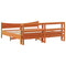 vidaXL Bed Frame with Headboard Wax Brown 200x200 cm Solid Wood Pine