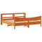 vidaXL Bed Frame with Headboard Wax Brown 180x200 cm Super King Solid Wood Pine