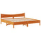vidaXL Bed Frame with Headboard Wax Brown 180x200 cm Super King Solid Wood Pine