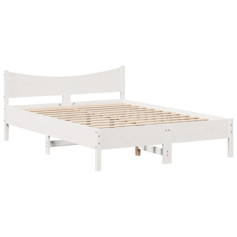vidaXL Bed Frame with Headboard White 160x200 cm Solid Wood Pine