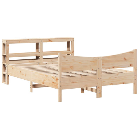 vidaXL Bed Frame with Headboard 150x200 cm King Size Solid Wood Pine