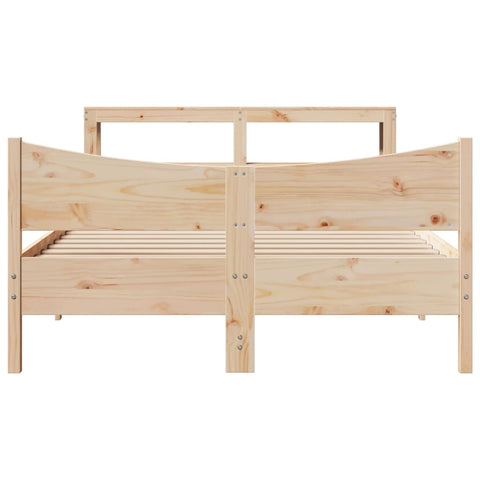 vidaXL Bed Frame with Headboard 150x200 cm King Size Solid Wood Pine
