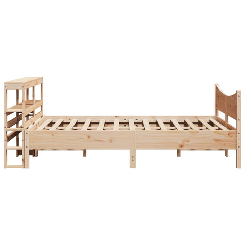 vidaXL Bed Frame with Headboard 150x200 cm King Size Solid Wood Pine