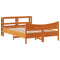 vidaXL Bed Frame with Headboard Wax Brown 150x200 cm King Size Solid Wood Pine