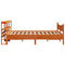 vidaXL Bed Frame with Headboard Wax Brown 150x200 cm King Size Solid Wood Pine