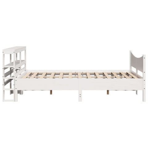vidaXL Bed Frame with Headboard White 120x200 cm Solid Wood Pine