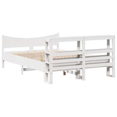 vidaXL Bed Frame with Headboard White 120x200 cm Solid Wood Pine