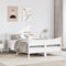 vidaXL Bed Frame with Headboard White 135x190 cm Double Solid Wood Pine