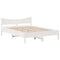 vidaXL Bed Frame with Headboard White 135x190 cm Double Solid Wood Pine