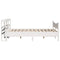 vidaXL Bed Frame with Headboard White 135x190 cm Double Solid Wood Pine