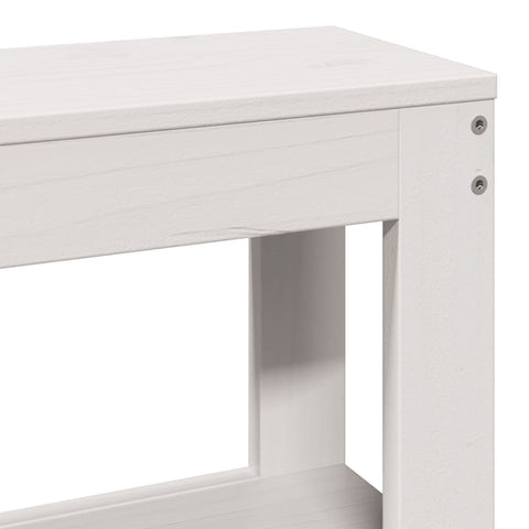 vidaXL Bed Frame with Headboard White 135x190 cm Double Solid Wood Pine