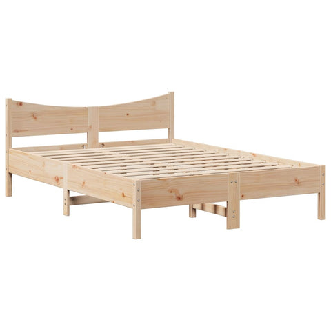 vidaXL Bed Frame with Headboard 120x190 cm Small Double Solid Wood Pine
