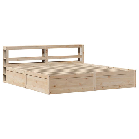 vidaXL Bed Frame with Headboard 200x200 cm Solid Wood Pine