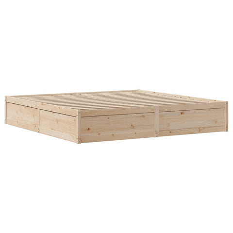 vidaXL Bed Frame with Headboard 200x200 cm Solid Wood Pine