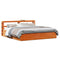 vidaXL Bed Frame with Headboard Wax Brown 200x200 cm Solid Wood Pine