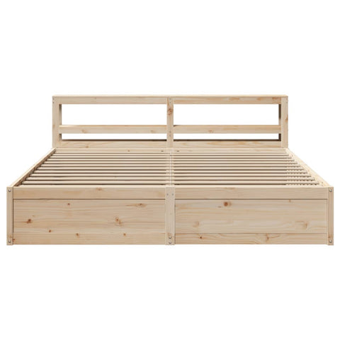 vidaXL Bed Frame with Headboard 180x200 cm Super King Solid Wood Pine