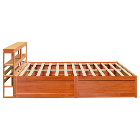 vidaXL Bed Frame with Headboard Wax Brown 180x200 cm Super King Solid Wood Pine