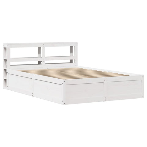 vidaXL Bed Frame with Headboard White 160x200 cm Solid Wood Pine