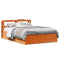 vidaXL Bed Frame with Headboard Wax Brown 160x200 cm Solid Wood Pine